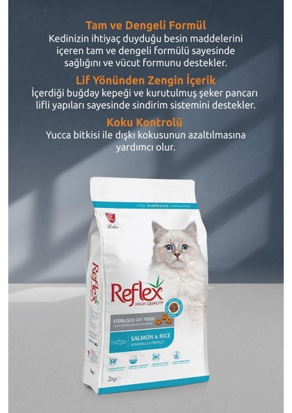Kısırlaştırılmış Somonlu ve Pirinçli Yetişkin Kedi Maması 2 kg