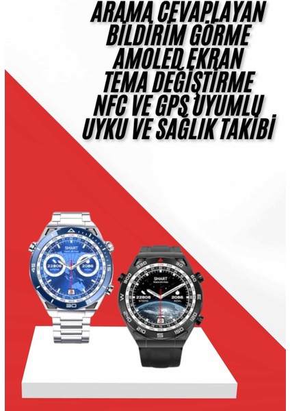 Akıllı Saat 1.62 Inç Ultimate Nabız Sensörlü Sesli Görüşme Yapabilen