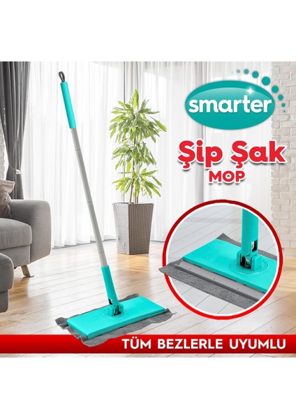 Şip Şak Mop Otomatik El Değmeden Tüm Bezlerle Uyumlu Temizlik Seti Paspas