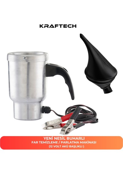 Far Temizleme Far Parlatma Kupa Isıtıcısı ve Huni 12 Volt
