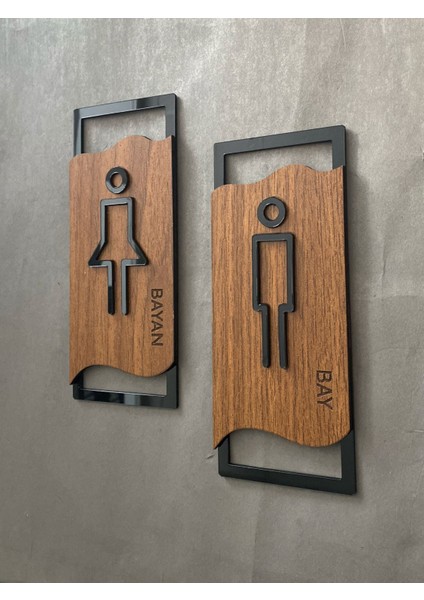 Lüx Kabartmalı Mdf Bay&bayan Wc Yönlendirme Seti