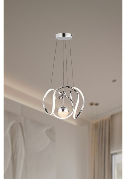 Ey Shop Modern Krom Toplu Drone Model 3 Renk (Beyaz & Sarı & Günışığı) LED Avize