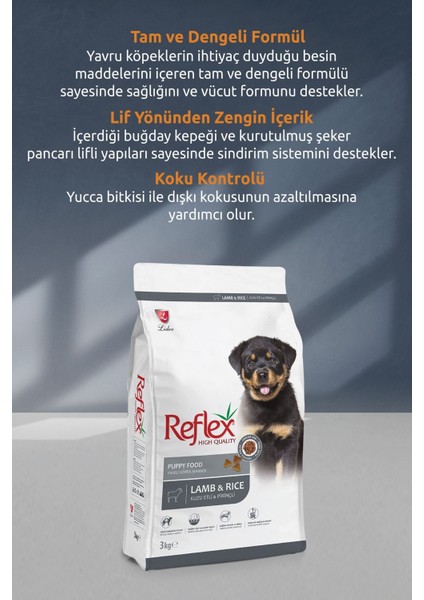 Kuzu Etli Yavru Köpek Maması - 3 kg