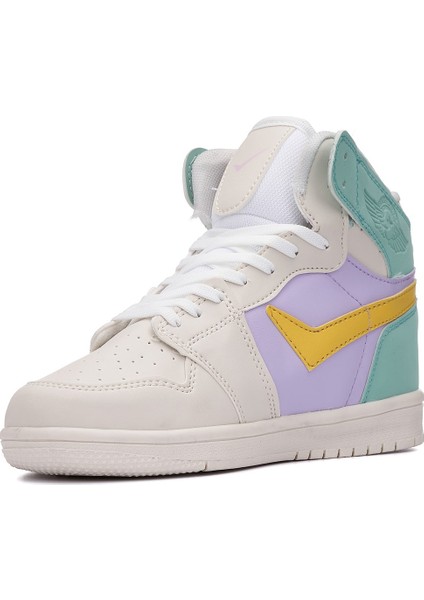 Günlük Unisex Sneaker Bağcıklı Hafif Yumuşak Kaymaz Taban Bilekli Basketbol Ayakkabı 8070 fiyatları