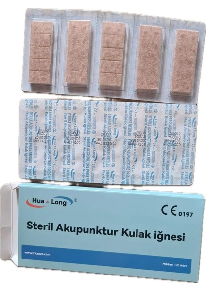 Akupunktur Iğnesi Kulak iğnesi Bantlı 0.22X1.5MM 100 lük paket 1000 adet 10 kutu