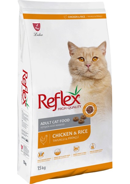 Tavuklu ve Pirinçli Yetişkin Kedi Maması 15 kg