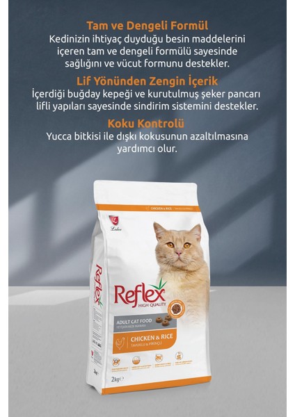 Tavuklu ve Pirinçli Yetişkin Kedi Maması 15 kg