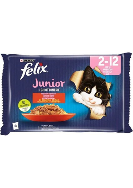 Multipack Junior Sığır Etli ve Tavuklu Yavru Kedi Konservesi 4X85 gr