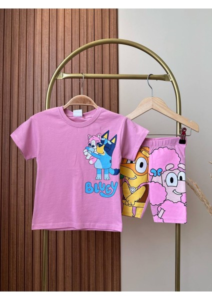 Bluey Tayt Şort Kız Çocuk Alt Üst Takım