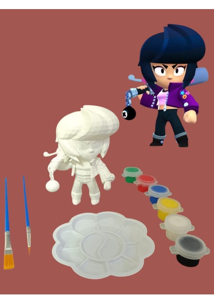 Brawl Stars Bibi Karakteri 3D Figür Boyama Seti