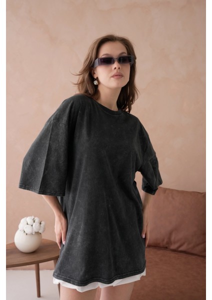 Taş Işlemeli Salaş Basic T-Shirt