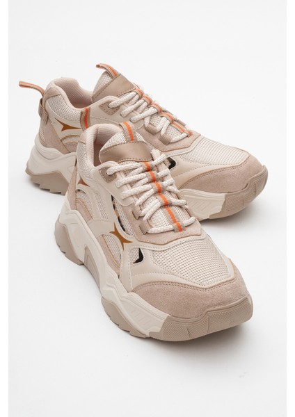 Melina Bej Desenli Kadın Spor Sneakers