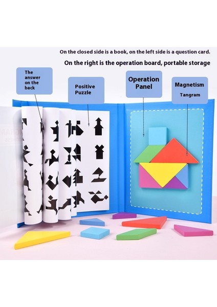 Eğitici Manyetik Tangram Ahşap Puzzle Oyuncakları (Yurt Dışından)