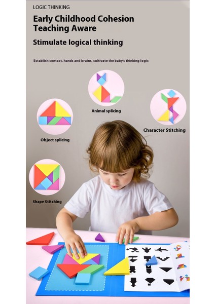 Eğitici Manyetik Tangram Ahşap Puzzle Oyuncakları (Yurt Dışından)