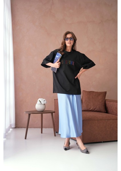 Taş Işlemeli Salaş Basic T-Shirt fırsatları