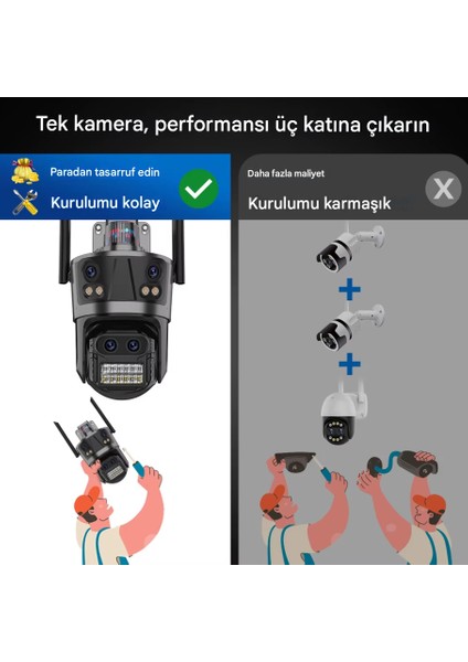 16MP 8x Zoom Dış Mekan Ptz 4 Lensli Güvenlik Kamerası Otomatik Izleme Akıllı Ev Su Geçirmezakıllı Ev Cctv Kamera, Su Geçirmez Video Gözetimi, Icsee indirimleri