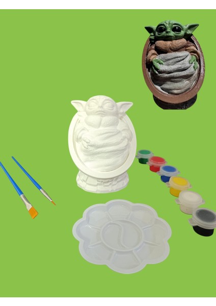 Baby Yoda Karakteri 3D Figür Boyama Seti