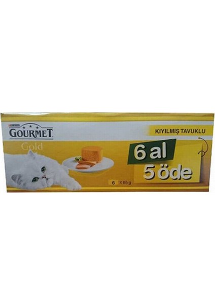Gourmet Gold Kıyılmış Tavuklu Yetişkin Kedi Konservesi 6 Al 5 Öde