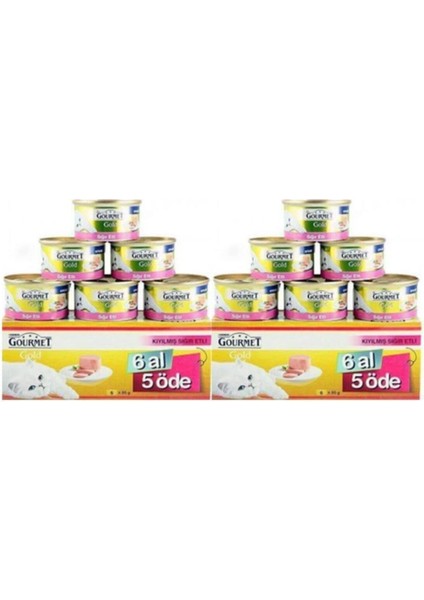 Gold Sığır Etli Kıyılmış Yetişkin Kedi Maması 85 gr 12'li