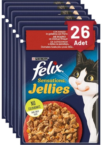 Felix Sensation Sığır & Domatesli Kedi Yaş Mama 85 gr