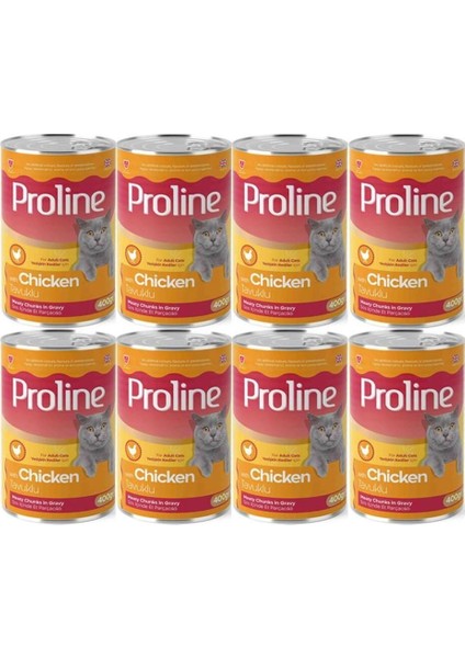 Proline Tavuklu Yetişkin Kedi Konservesi 400 Gr*8 Adet