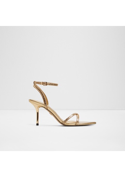 Adrına Sandalet Orta Boy Topuklu Sandalet - Gold