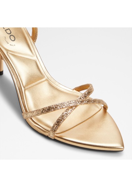 Adrına Sandalet Orta Boy Topuklu Sandalet - Gold indirimleri