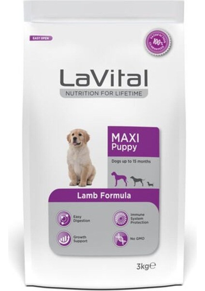 Lavital Büyük Irk Kuzu Etli Yavru Köpek Maması 3 kg - Petshopundan