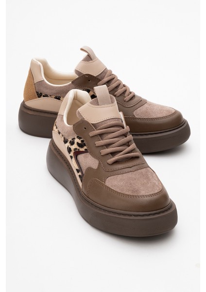 Aere Kahverengi Desenli Kadın Spor Ayakkabı