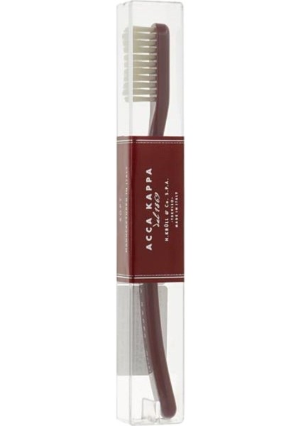 Vintage Medium Hindistan Cevizi Yağlı Organik Diş Fırçası Nylon Bristle - Bordo