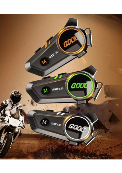 Motosiklet Kask Kulaklık Intercom Işıklı Motorsiklet Interkom Türkçe Menü