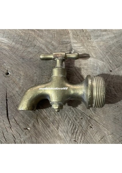 El Yapımı Pirinç Antika Musluk Eski Bahçe Musluğu Hamam Musluğu 1930