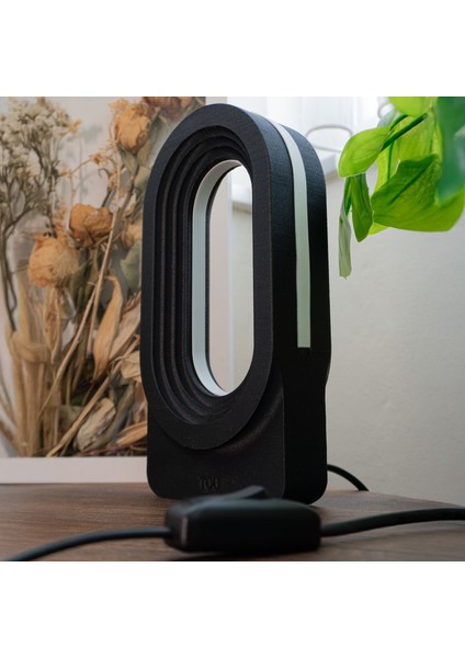 Modern Estetik LED Masa Lambası, Ahşap Katkılı Lamba, Ofis, Salon, Mutfak LED Masa Lambası, Modern Lamba, Siyah Lamba