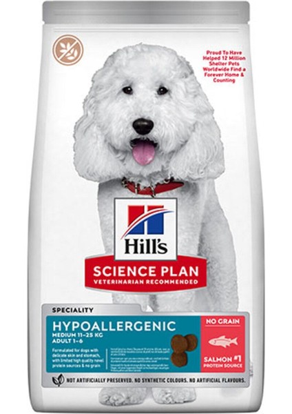 Hill’s Scıence Plan Hypoallergenic Medium Somonlu Orta Irk Yetişkin Köpek Maması 12 kg