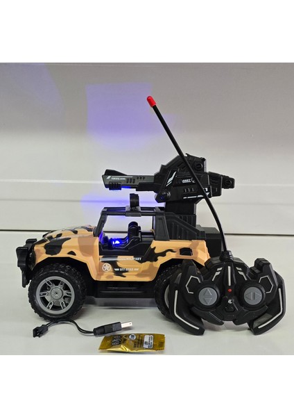 Oyuncak Kumandalı Jeep Su Boncuğu Atan Şarjlı Işıklı Asker