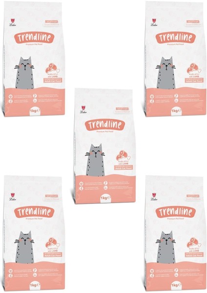 Kuzu Etli Kedi Maması - 1 kg x 5 Adet