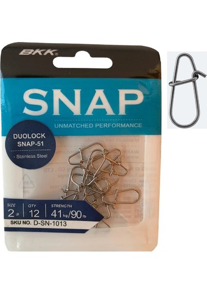 Duolock Snap-51 Yapay Yem Klipsi No:2 (12\'li Paket)