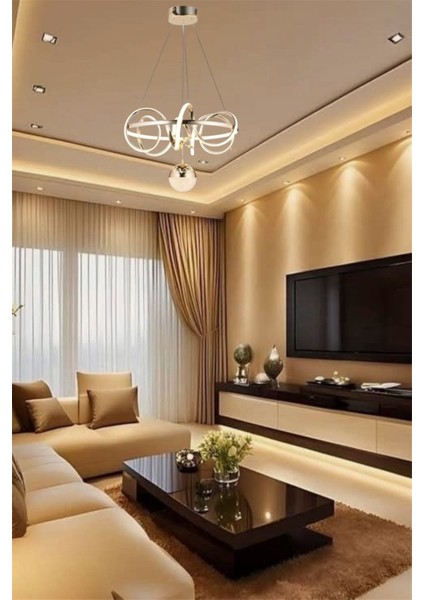 Modern Gold Toplu Çember 3 Renk Kumandalı ( Beyaz&sarı&günışığı) LED Avize fiyatları