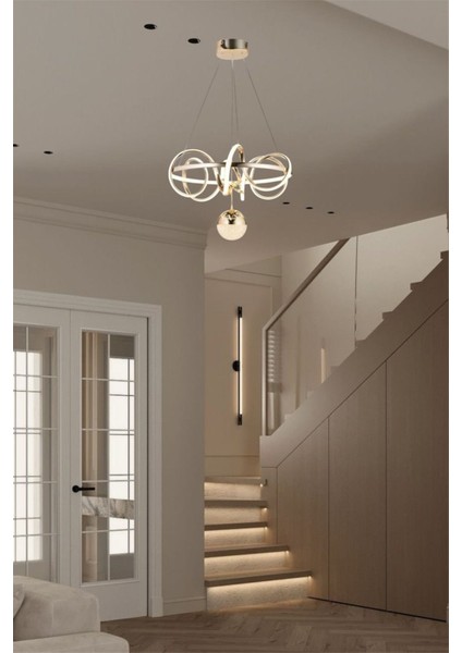 Modern Gold Toplu Çember 3 Renk Kumandalı ( Beyaz&sarı&günışığı) LED Avize modelleri