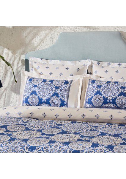 Leodinas %100 Pamuk Çift Kişilik Nevresim Takımı Mavi modelleri