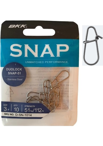 Duolock Snap-51 Yapay Yem Klipsi No:3(10\'lu Paket)