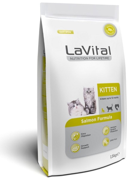 Kitten Somonlu Premium Yavru Kedi Maması 1.5 kg 4'lü Paket