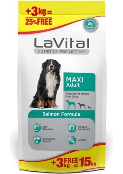Lavital Maxi Somonlu Yetişkin Köpek Maması 15 kg
