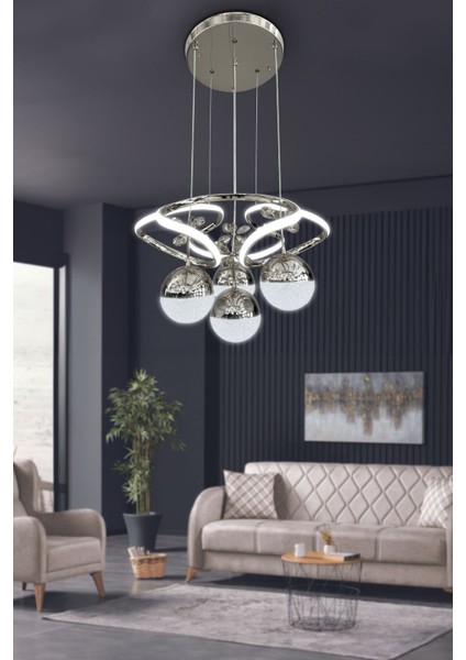 Modern Sarkıt 3 Renk 4 Toplu LED Avize Salon - Oturma Odası Ledli Avize