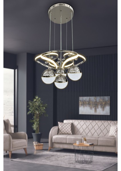 Modern Sarkıt 3 Renk 4 Toplu LED Avize Salon - Oturma Odası Ledli Avize
