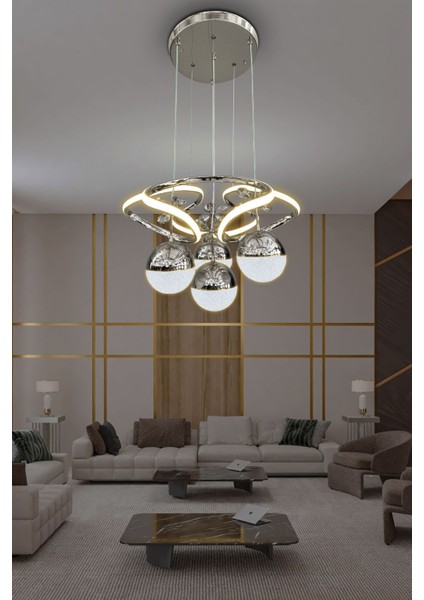 Modern Sarkıt 3 Renk 4 Toplu LED Avize Salon - Oturma Odası Ledli Avize