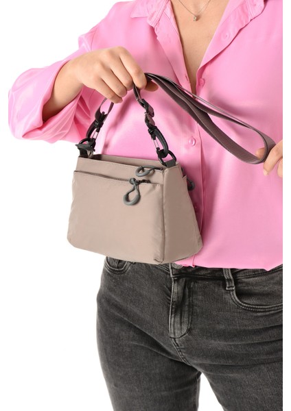 Kadın 3 Bölmeli Paraşüt Kumaş Ayarlanabilir Çapraz Askılı Çanta