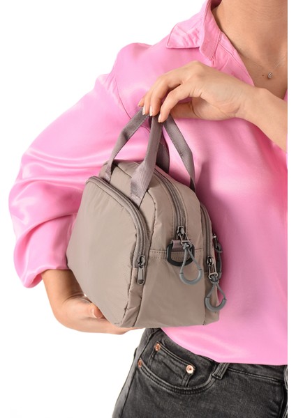 Kadın Suya Dayanıklı Paraşüt Kumaş 4 Gözlü Çapraz Askılı Oval El ve Omuz Çantası modelleri