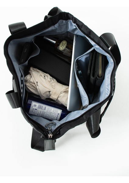 Kadın Suya Dayanıklı Paraşüt Kumaş 2 Bölmeli Ayarlanabilir Çapraz Askılı Tote Çanta