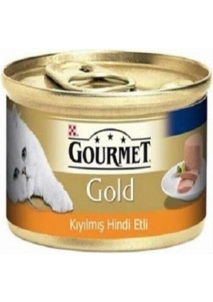 Gold Kıyılmış Hindili Kedi Konservesi 85 gr x 12 Adet